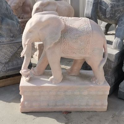 园林景区石雕动物 大理石雕刻石雕大象雕塑