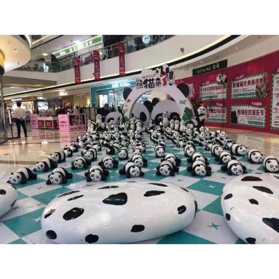 商场熊猫乐园玻璃钢卡通熊猫雕塑