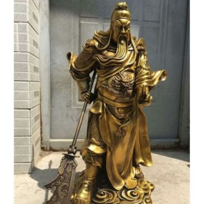 玻璃钢喷金烤漆寺庙家用武财神雕塑