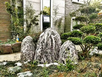 别墅庭院自然纹理景观石雕塑