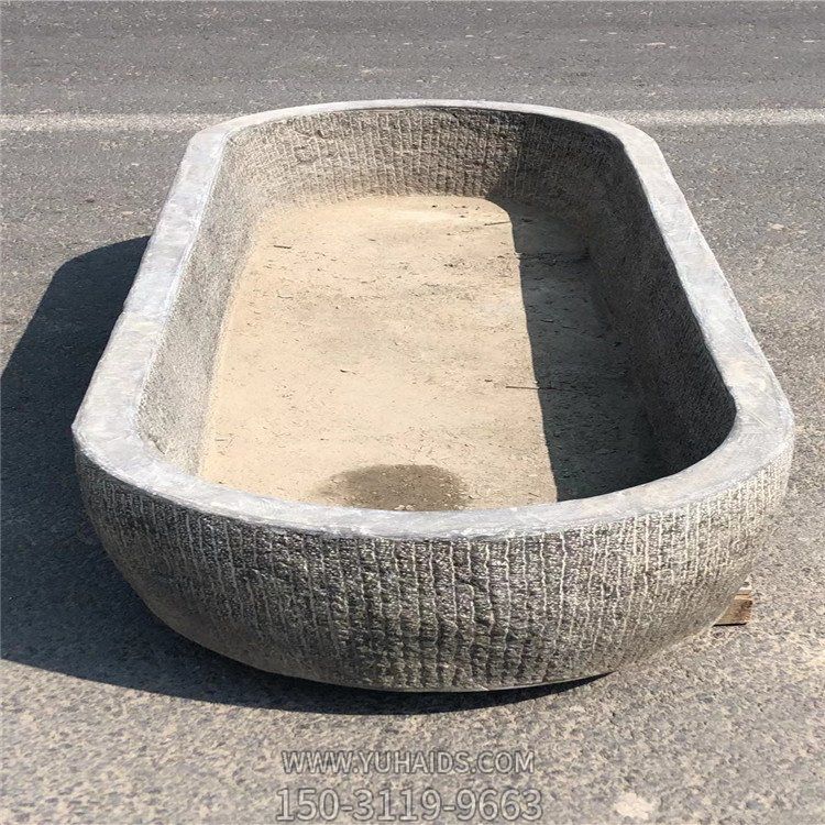 户外大型庭院仿古做旧老石槽摆件雕塑
