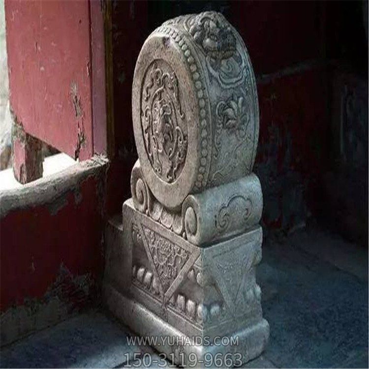 汉白玉仿古抱鼓石 庭院门口雕塑摆件
