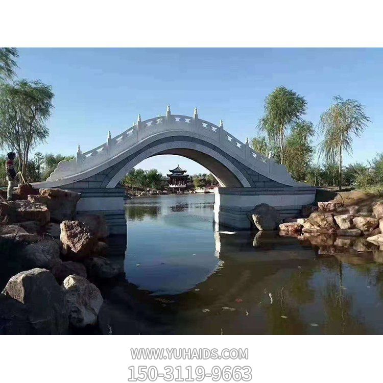 石桥青石拱桥栏杆庭院造景小桥流水精品浮雕雕塑