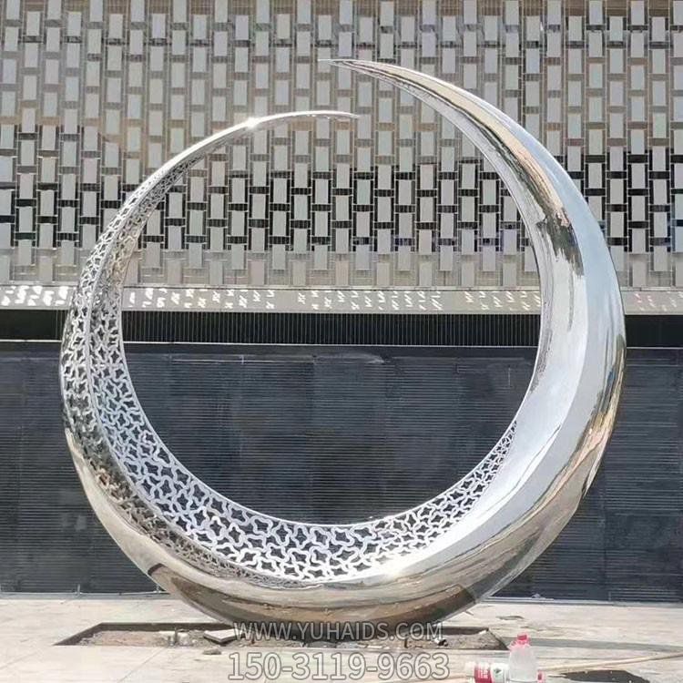 不锈钢照明发光户外照明月亮雕塑
