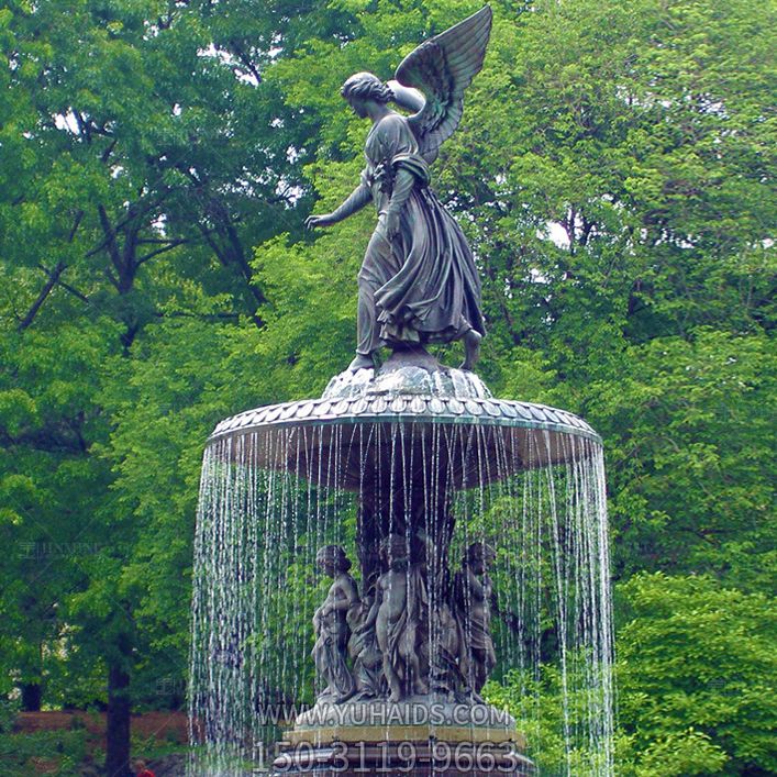 景区园林大型欧式人物铜雕喷泉雕塑