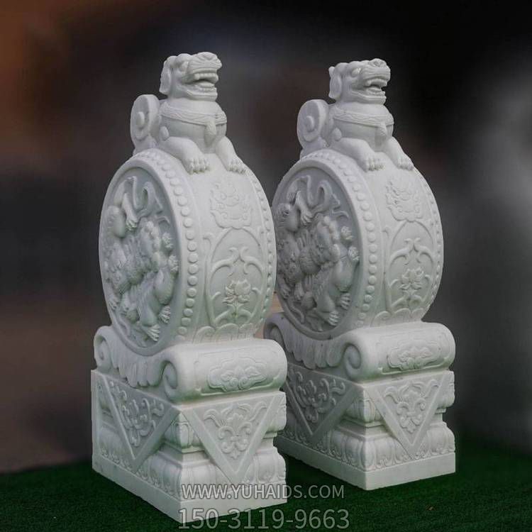 庭院别墅小区门口大理石石雕抱鼓石雕塑