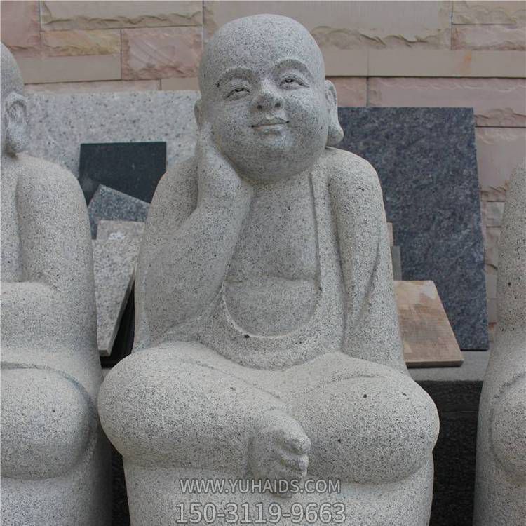 寺院摆放花岗岩雕刻小和尚雕像雕塑