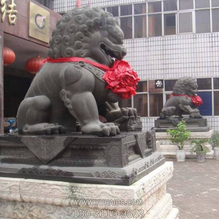 工厂企业大理石石雕镇宅招财狮子雕塑