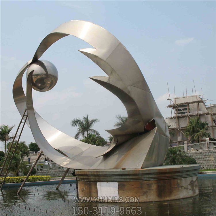 广场公园大型水景不锈钢创意喷泉景观雕塑