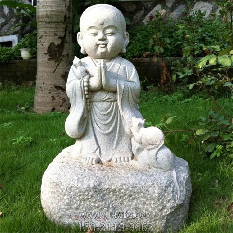 大理石石雕户外园林景观小沙弥雕塑