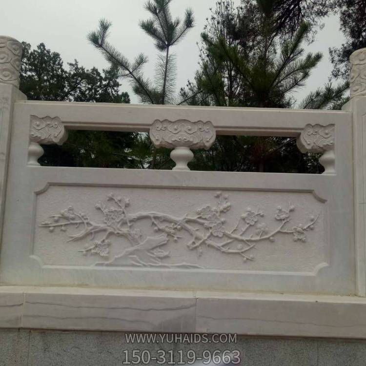 河道桥边大理石石雕栏杆雕塑