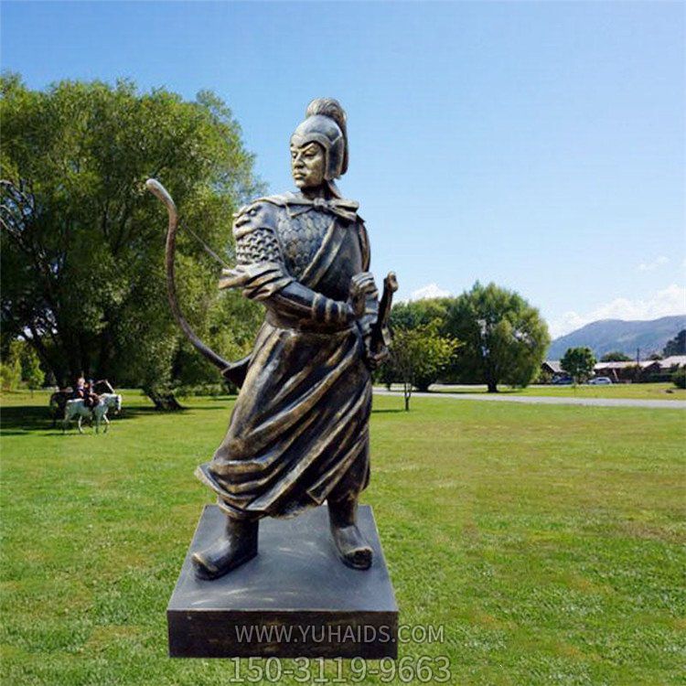 景区广场铜雕古代将军人物景观摆件雕塑