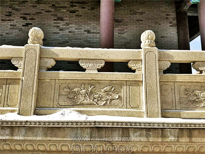 庭院仿古建筑花岗岩雕花栏杆扶手雕塑