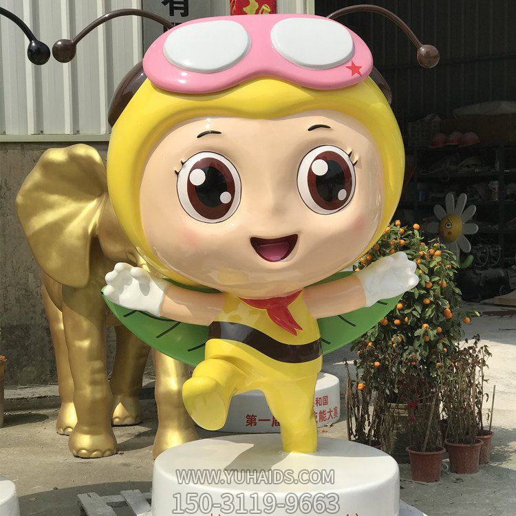 商场园林玻璃钢卡通蜜蜂雕塑