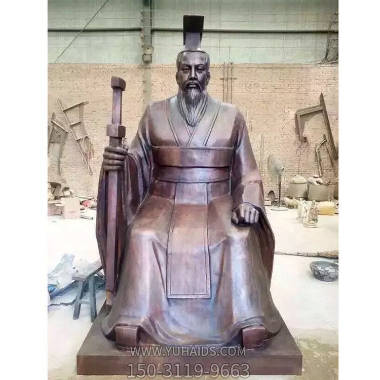 玻璃钢铜雕古代人物景观雕塑