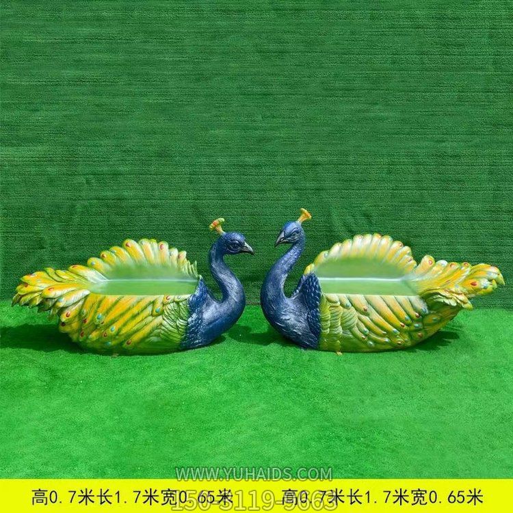 孔雀造型的玻璃钢座椅雕塑