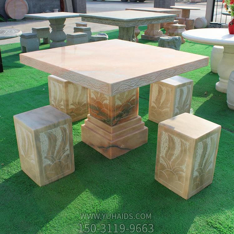 大理石户外桌椅茶台庭院花园雕塑摆件