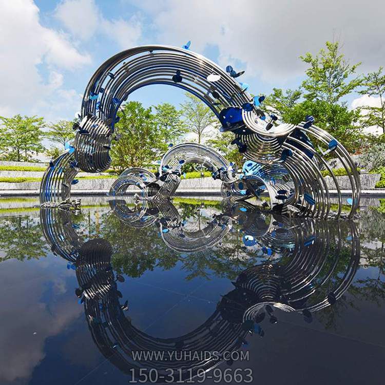 不锈钢户外喷泉创意镂空金属摆件雕塑