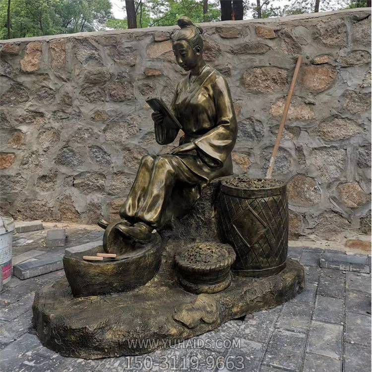 公园广场铜雕园林街道捻药的人物景观摆件雕塑