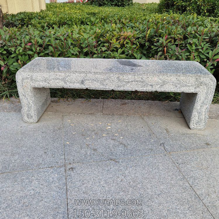 石凳子，长方形条凳雕塑