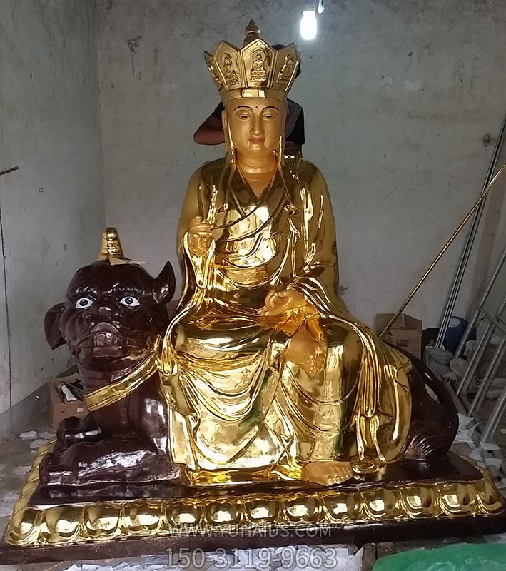 寺庙铸铜喷金鎏金佛像地藏王雕塑