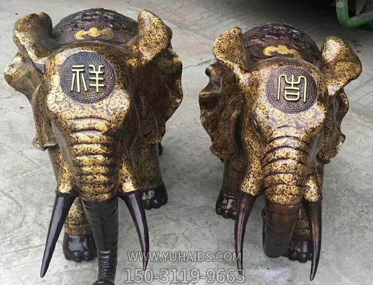 庭院创意不锈钢仿铜仿古做旧大象雕塑