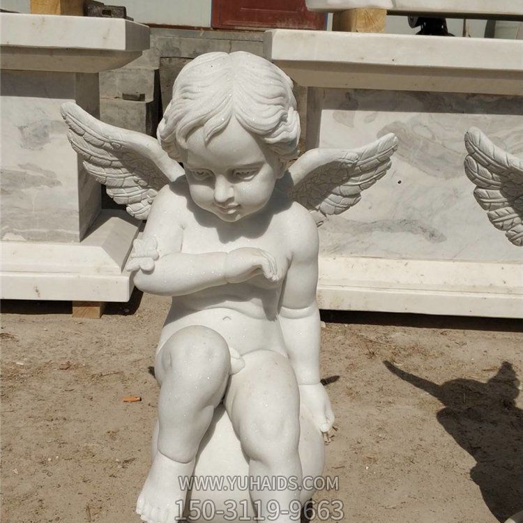 小区喷泉装饰汉白玉雕刻欧式小天使人物雕像雕塑