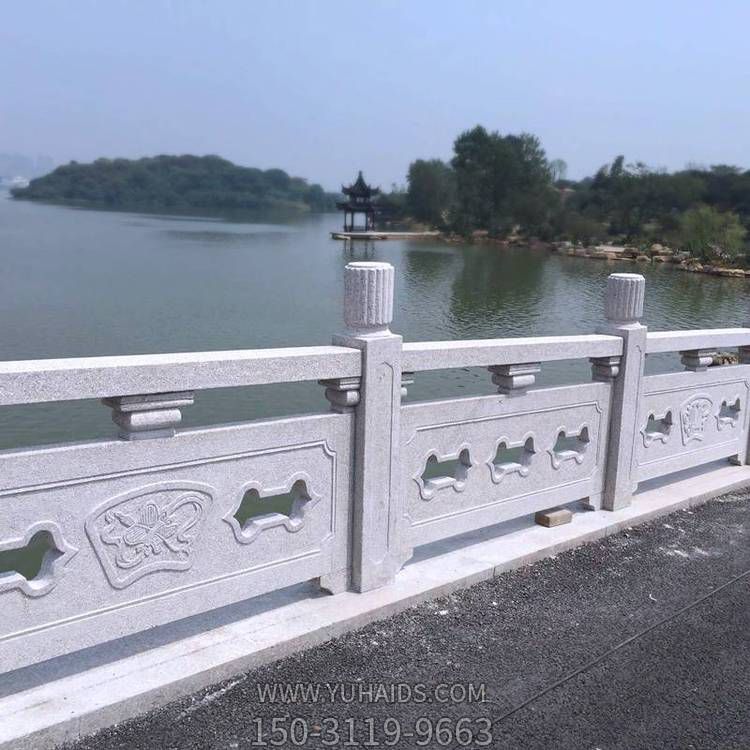 公园湖边装饰大理石雕刻镂空防护栏杆雕塑
