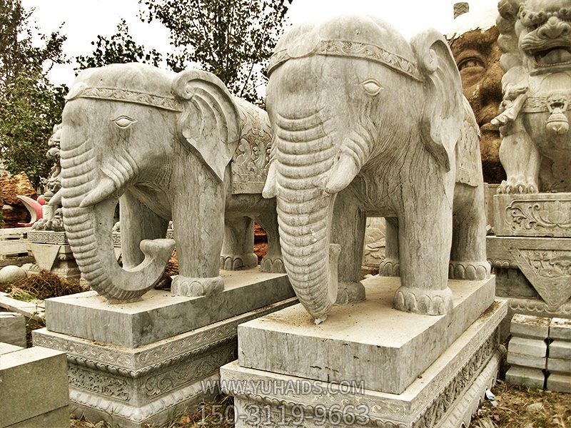庭院别墅大理石石雕大型园林景观大象雕塑