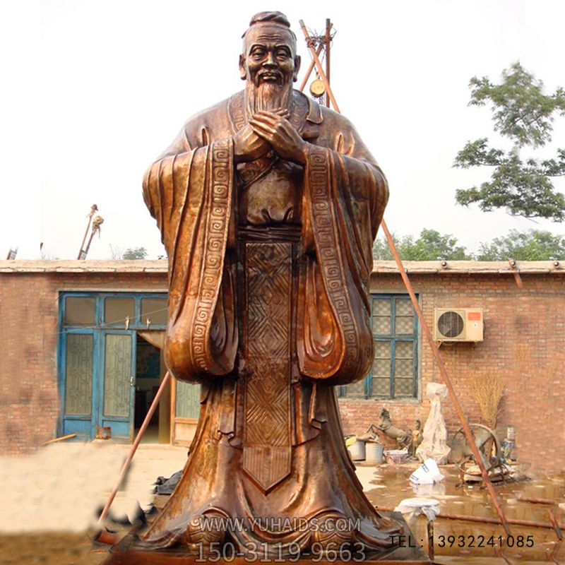 铸铜雕塑铜雕孔子像铜像摆件古代人物雕像