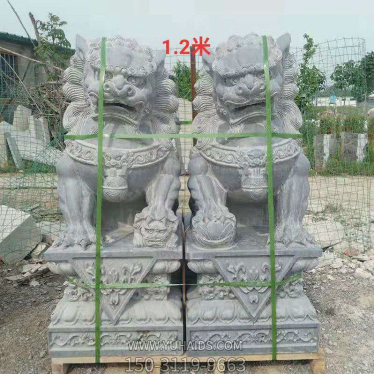 庭院小区大型大理石砂石花岗岩石雕镇宅招财石狮子雕塑
