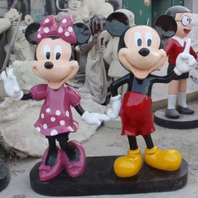 迪士尼公园玻璃钢彩绘卡通米老鼠雕塑