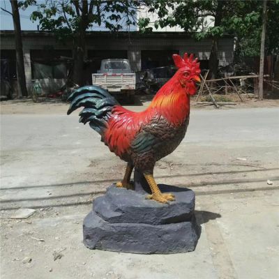 仿真动物景观玻璃钢大公鸡雕塑