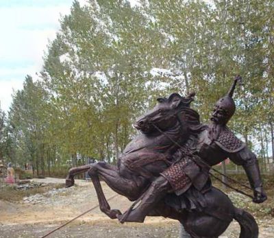 园林创意古代铜雕骑马雕塑