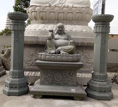 宗教庙宇石雕如意弥勒佛雕塑