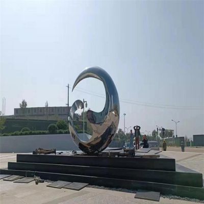 镜面广场大型镜面创意圆环雕塑
