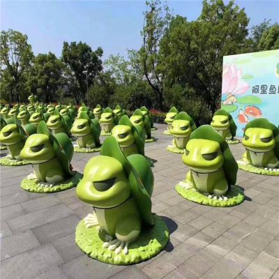 玻璃钢卡通游乐场幼儿园创意青蛙摆件