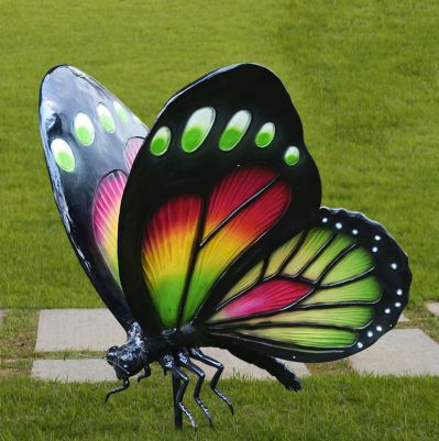 景区彩绘玻璃钢蝴蝶雕塑