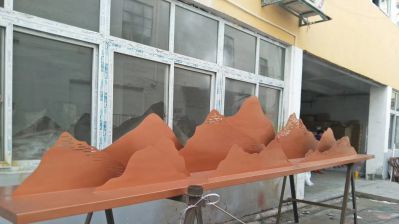 不锈钢假山水池景装饰立体山形山峰雕塑