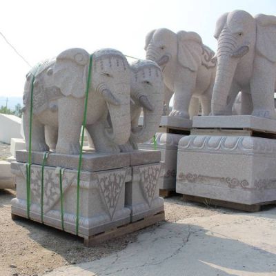 户外园林大型动物石雕大象雕塑
