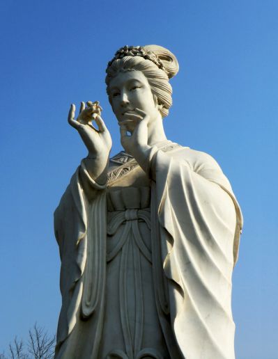 十二花神之二月杏花阮文姬汉白玉古代美女雕像