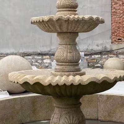 砂石石雕景观流水摆件喷泉雕塑