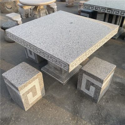 花岗岩石雕方桌凳