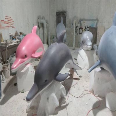 海洋馆系列玻璃钢海豚动物雕塑