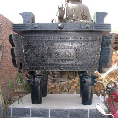 广场寺庙长方形香炉铜鼎佛教用品摆件