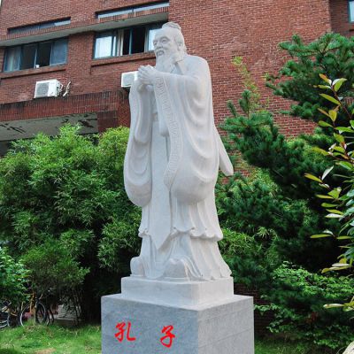 校园孔子像，汉白玉大理石石刻孔子