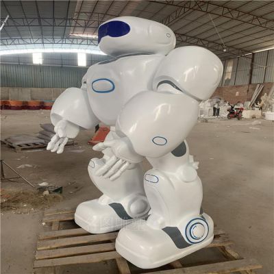 玻璃钢卡通户外商场机器人雕塑