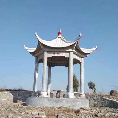 大型景观大理石户外园林中式六角凉亭雕塑