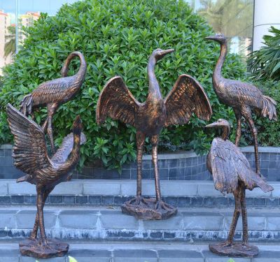 公园景观装饰品摆件不锈钢仿铜鹤雕塑