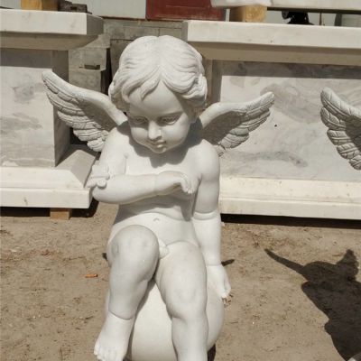 小区喷泉装饰汉白玉雕刻欧式小天使人物雕像